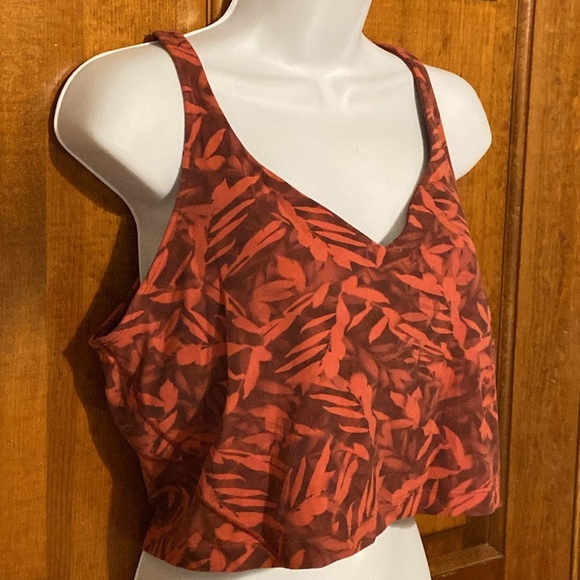 Lululemon Align Cropped Tank Top Spray Leaf Fireside Red Multi Size 14 - Picture 2 of 9